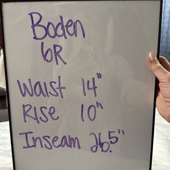 Boden Cotton Blend Ankle Crop Ponte Knit Trouser in Red Navy Tan Plaid Size 6R - Picture 5 of 11